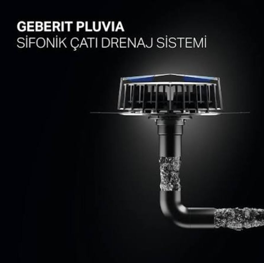 Geberit Pluvia süzgeç ile daha az düşey hat